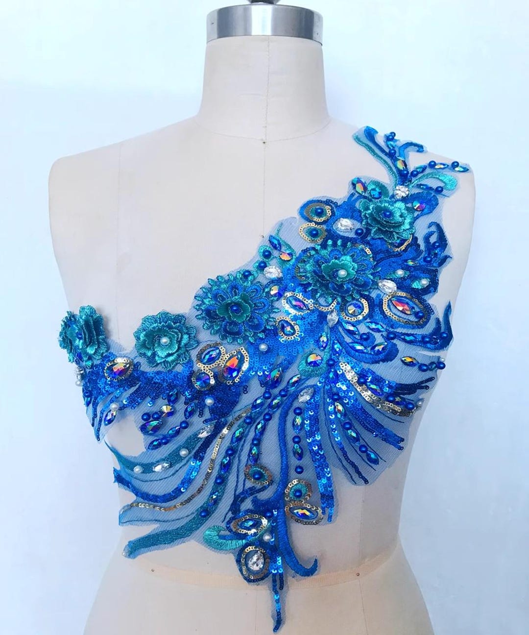 Applique Rhinestone Flowers Top