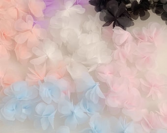Handsewn 3D Flower applique, Organza Floral Motif, Sewing Supplies For Princess Dress, Bridal Headpiece, Millinery, Tutu, DIY Crafts, 10pcs