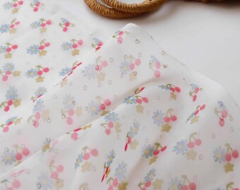 Schöne Kirsche Gedruckt Organza Stoff Leicht Flared Durchscheinende Stoff Kirsche Blume Organza für Prinzessin Kleid Mädchen Kleid Handwerk
