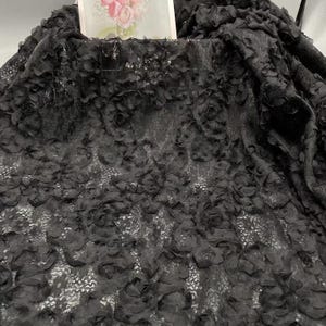 Empfindliche 3D Bomb Seidenblume Haken Blumen-Mesh-Stickerei-Spitze-Gewebe Rosette Spitze Tüll-Gewebe Backdrop Stoff Für Ballkleid-Mädchen-Kleid-Tutu