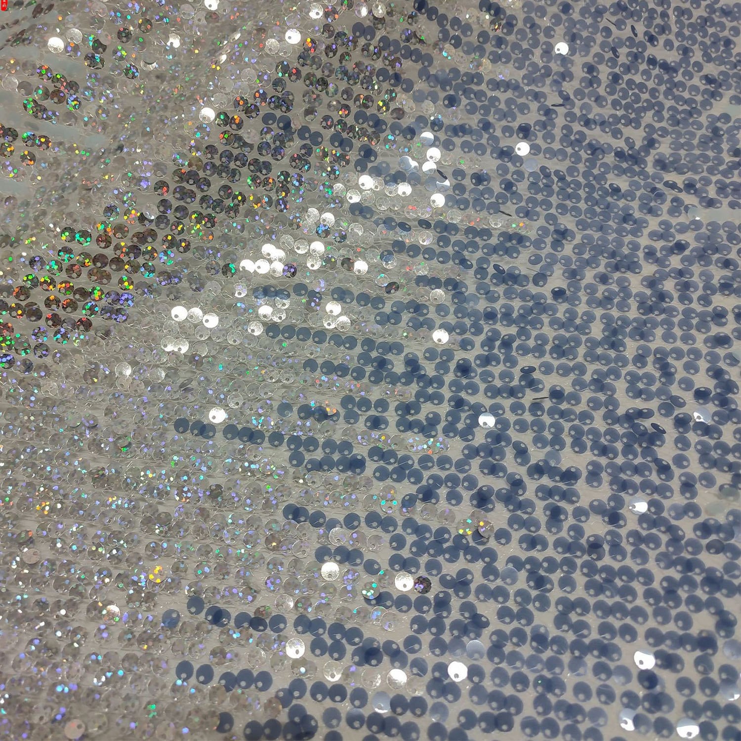 Illusion Sequins Lace Fabric Gradient Bead Embroidery Lace Fabric Blue ...