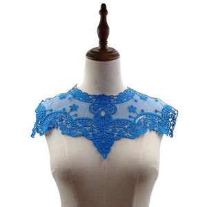 10 Color Floral Neckline Lace Trim Applique Guipure Flower Embroidery Lace Patch O Shape Neckline Collar Lace Motif For Dress Craft Objects