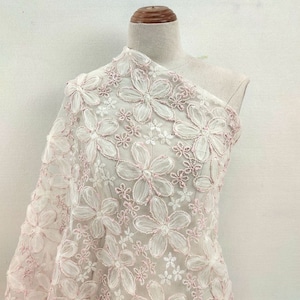 Corded Flower Lace Fabric Sequined Star Tulle Lace Mesh Fabric Glod Thread Embroidery Lace Fabric For Princess Dress Girl Dress DIY Costume