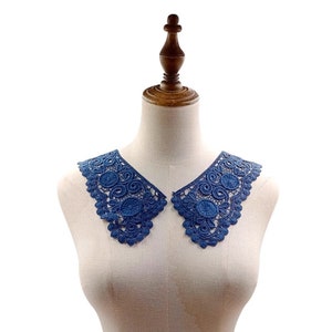 Guipure Floral Collar Trim Clothes Sewing Applique Flower Enbroidered Neckline Lace Patch Flower Lace Motif Collar for Dress Craft Objects