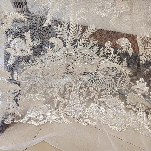 Applique en champagne pour robe de mariée - Bridal Fabrics