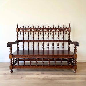 19th Century Walnut Barley-Twist Bench
