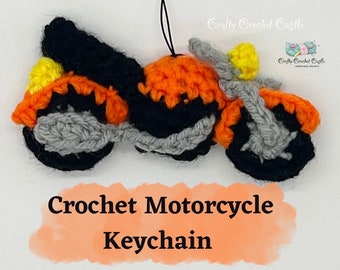 Crochet Motorcycle Keychain, PDF PATTERN ONLY, English