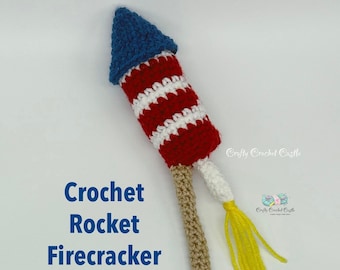 Crochet Rocket Firecracker, PDF PATTERN ONLY, English