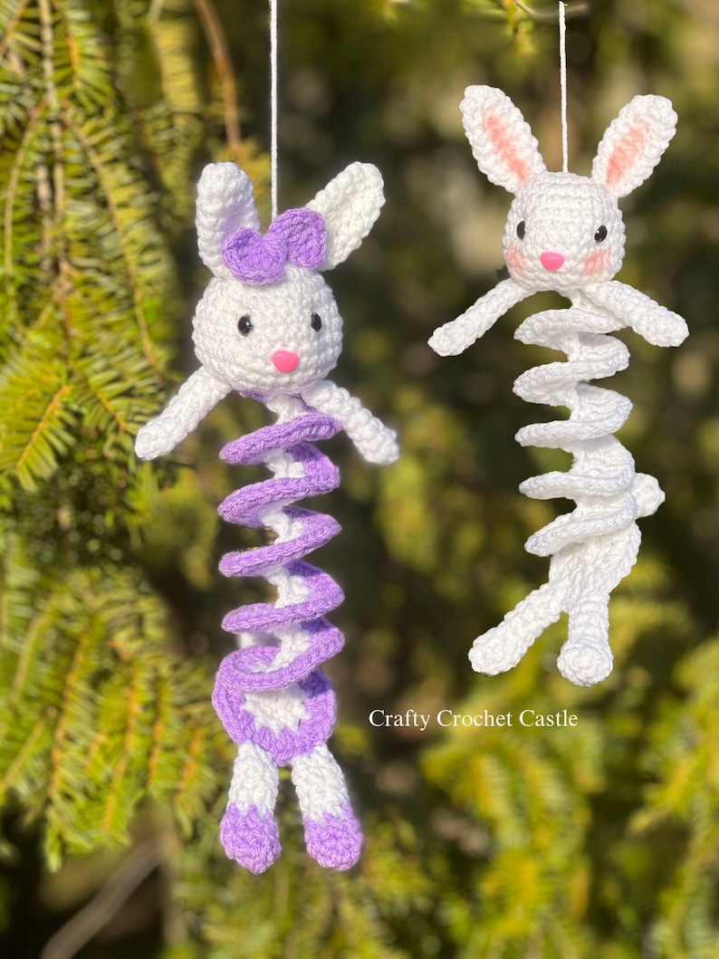 Crochet Bunny Wind Spinner, PDF PATTERN ONLY, English image 1