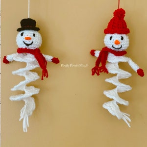 Crochet Snow-man and Snow-woman Wind Spinner, PDF PATTERN ONLY, English