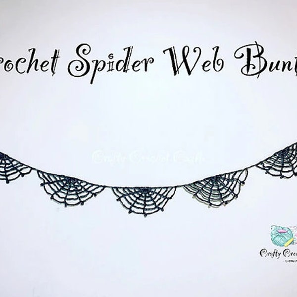 Crochet Spider Web Bunting, PDF PATTERN ONLY, English