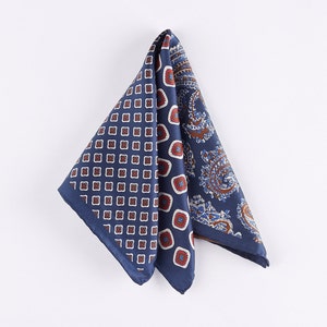 Handmade %100 Pure Silk Pocket Squares, Silk Handkerchief, Handmade Unisex Handkerchief, Gift for Men and Women. PSD03