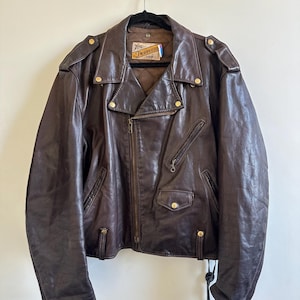 Small 80s Schott Perfecto Leather Motorcycle Jacket / 1980s