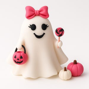 Cake topper, Custom fondant birthday cake toppers. Spooky ghost cake topper