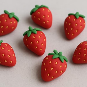 12 ct. Strawberry fondant cake decorations for cake or cupcakes