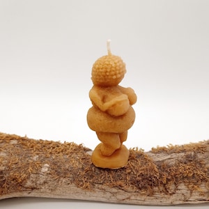 Venus van Willendorf - kaars gemaakt van echte bijenwas - Paleolithische godin - vruchtbaarheidssymbool - handgemaakt - rechtstreeks van de imker