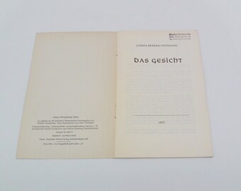 Vintage Book/booklet: the Face - Josefa Berens-totenohl