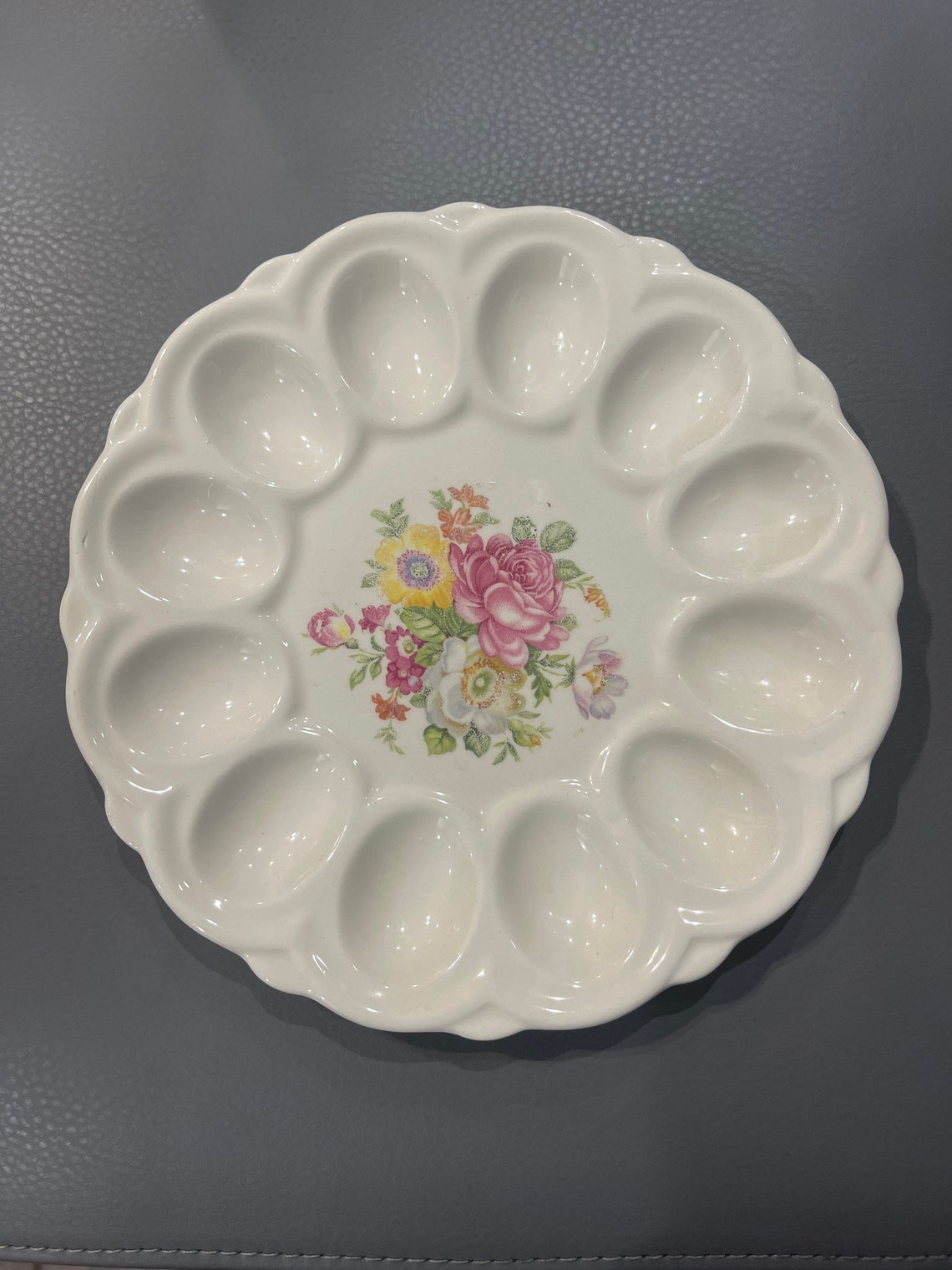 Egg Plate E&R American Artware Etsy