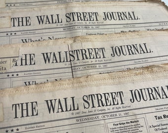 Rare October 1987 Wall Street Journal newspapers