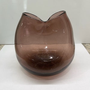 vintage mid century amethyst glass vase