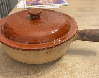 French Vallauris Terracotta Clouche/ pot with lid