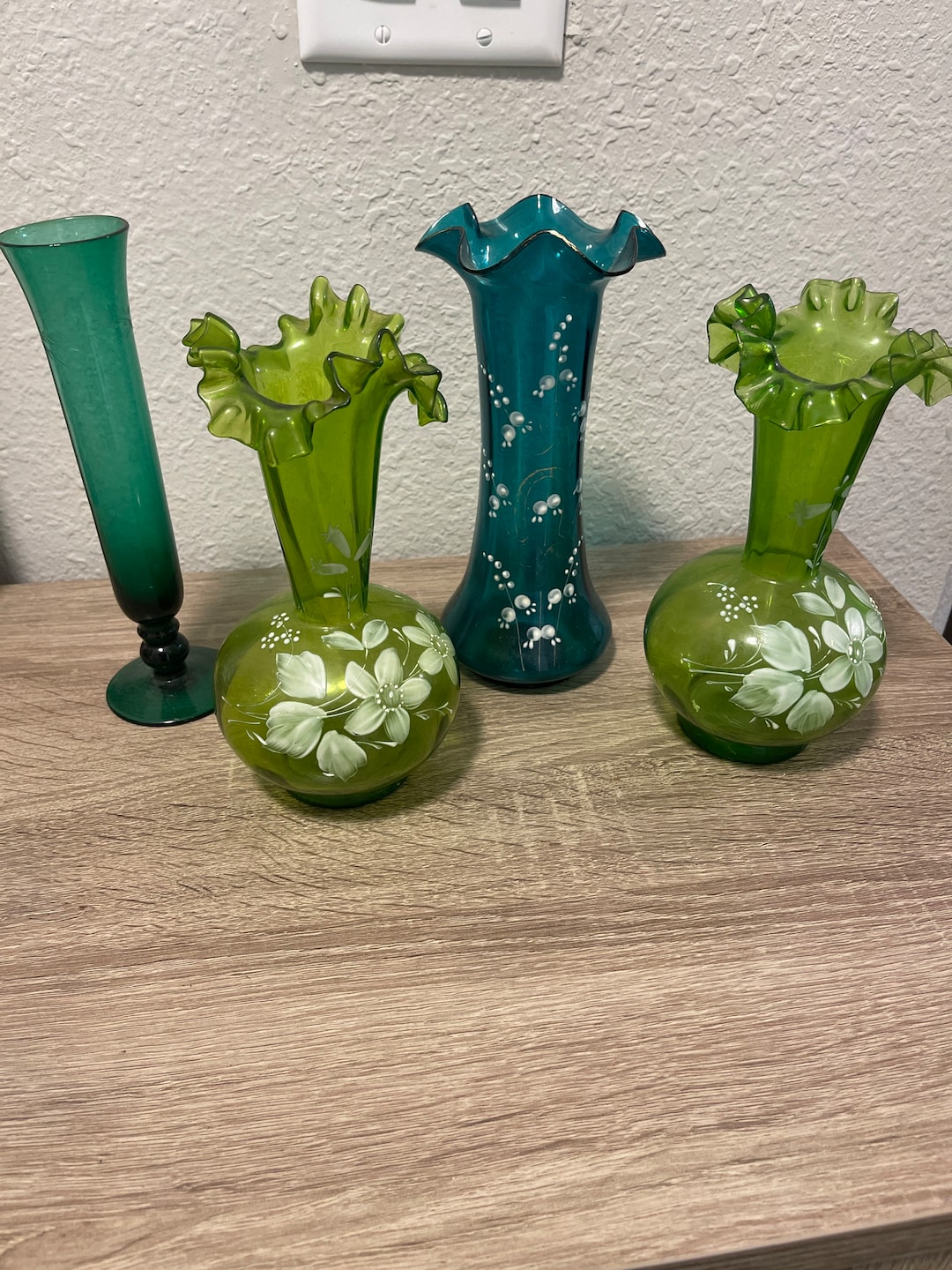 1950s Vintage Glass Vases Etsy