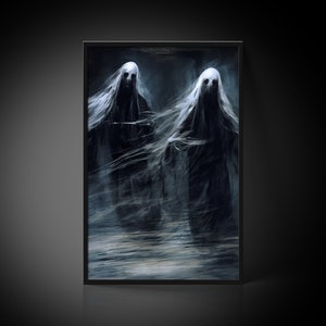 HAUNTED ELEGY / Poster Digital Print / Dark Academia Decor / Framed Wall Art / Halloween / Gothic Painting / Horror Artwork / Scary Print