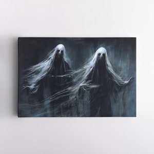 Dark Art Painting "HAUNTED ELEGY" / Canvas Print / Dark Academia Decor / Gothic Artwork / Demonic Framed Wall Art