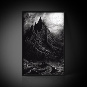 WINTER'S GATE / Poster Digital Print / Dark Academia Decor / Framed Wall Art / Gothic Painting / Horror Artwork / Scary Print
