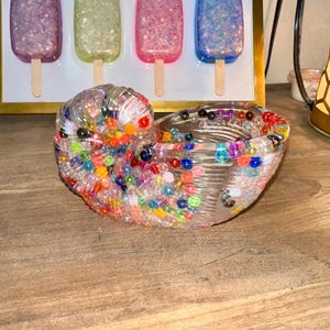 Resin Beaded Nautilus Shell | Coastal Home Decor | Playful & Fun