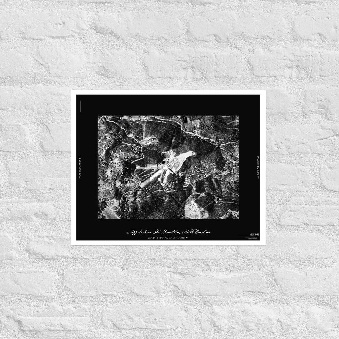 PRINTABLE Appalachian Ski Mountain North Carolina Aerial Etsy