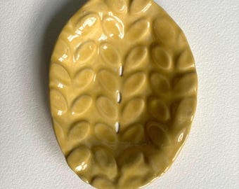 Yellow Oval Soap Dish