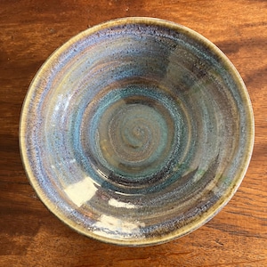 Ceramic Bowl with Blue and Purple Reactive Glaze