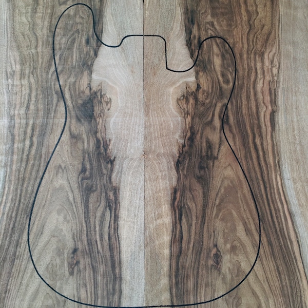 Turkish Walnut Bookmatched Electric Guitar Tops #664