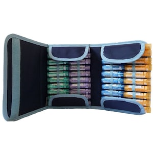 Pochette Bleue pour 10/40/90 tubes d'homéopathie Etui de rangement tubes type Boiron Trousse Pharmacie voyage image 6