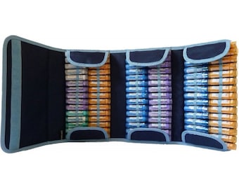 Blue pouch for 10/40/90 homeopathy tubes | Boiron type tube storage case | Travel Pharmacy Kit