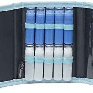 Bolsa azul para tubos de homeopatía 10/40/90 Caja de almacenamiento de tubos tipo Boiron Kit de farmacia de viaje imagen 9