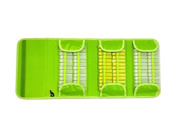 Pochette Verte pour 90 tubes d'homéopathie | Etui de rangement tubes type Boiron | Trousse Pharmacie voyage