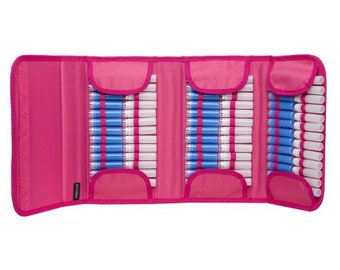 Pochette Rose pour 40/90 tubes d'homéopathie | Etui de rangement tubes type Boiron | Trousse Pharmacie voyage