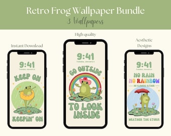 Retro Frog iPhone Wallpaper | Phone Backgrounds (Digital Download