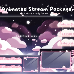 Animated Pink Stream Overlay for Twitch | Lofi Overlay Stream Package | Cozy Twitch Overlay | Twitch Animated Overlay, Twitch Animation