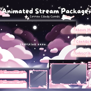 Animated Pink Stream Overlay for Twitch | Lofi Overlay Stream Package | Cozy Twitch Overlay | Twitch Animated Overlay, Twitch Animation