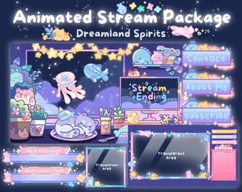 Celestial Animated Stream Overlay for Twitch | Cute Twitch Overlay Stream Package | Cozy Twitch Overlay Package | Stream Overlay Animation