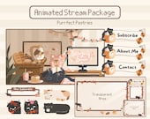 Animated Cozy Stream Overlay: Purrfect Pastries Twitch Package