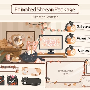 Animated Cozy Stream Overlay for Twitch | Cozy Overlay Stream Package, Cute Twitch Overlay | Twitch Alerts, Twitch Emotes | Twitch Animation