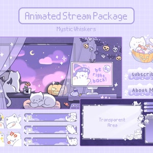 Animated Cozy Twitch Overlay | Halloween Overlay Stream Package, Twitch Panels | Halloween Twitch Overlay | Stream Overlay Animation