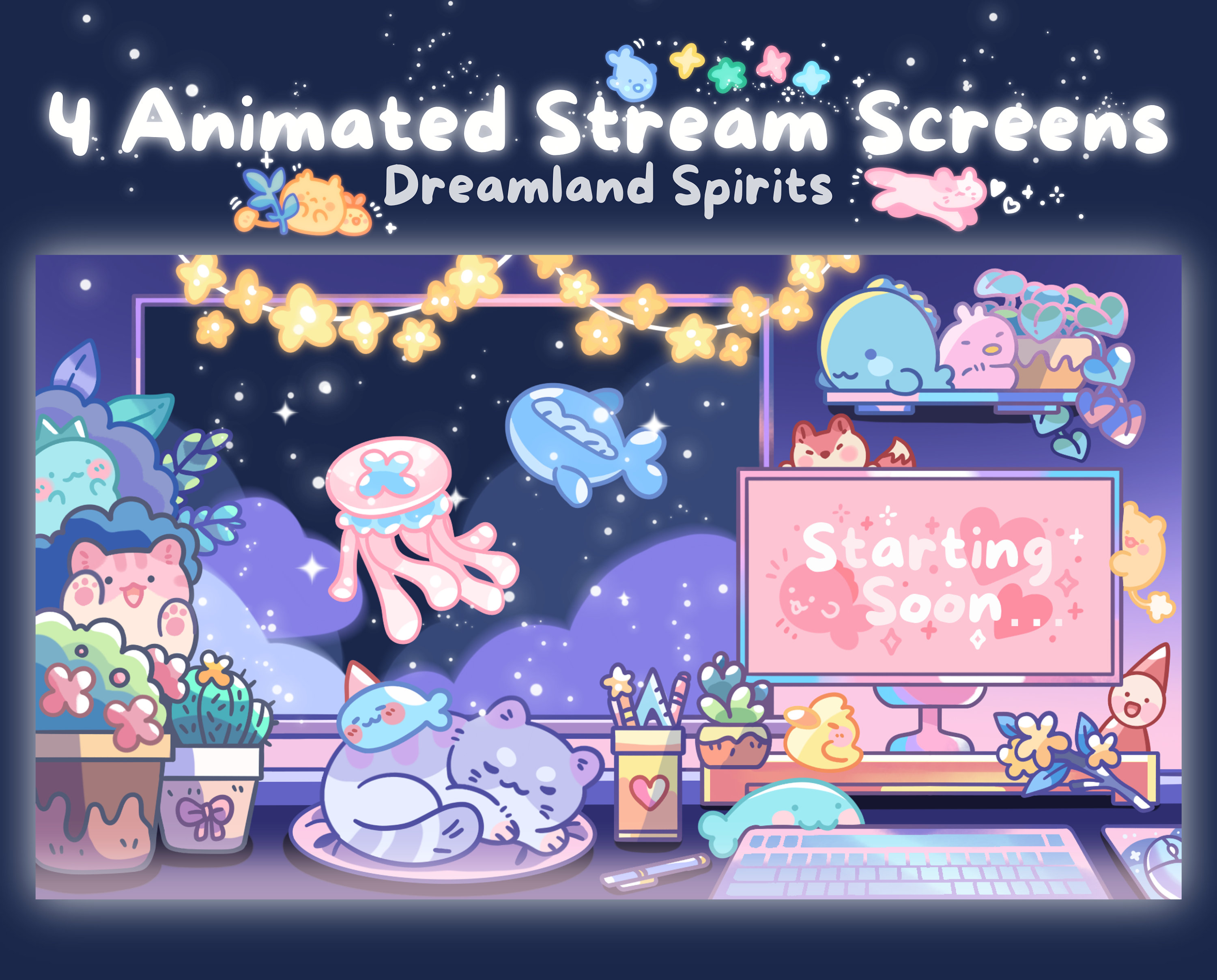 Animated Cozy Stream Screens: Lofi Twitch Overlay (digital Download) - Etsy