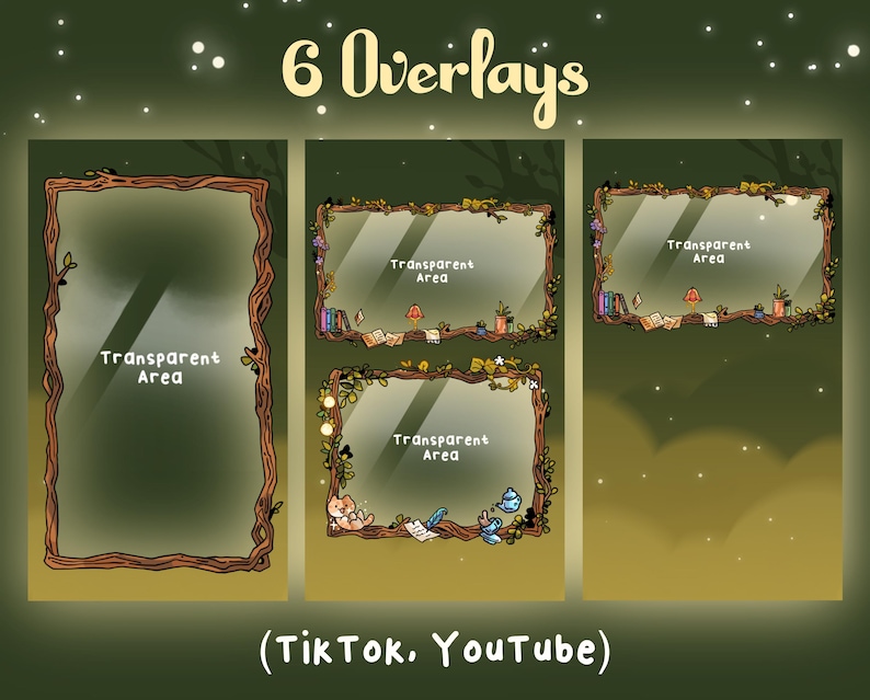 Forest Tiktok Stream Overlay Package: Animated Screens, Alerts, Panels ...