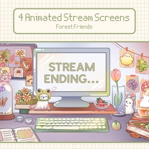 Captures d&#39;écran animées Cottagecore pour Twitch et Youtube | Écrans Cosy Stream, Écrans Twitch Cosy | Graphismes mignons de diffusion en direct | Forêt, Lofi