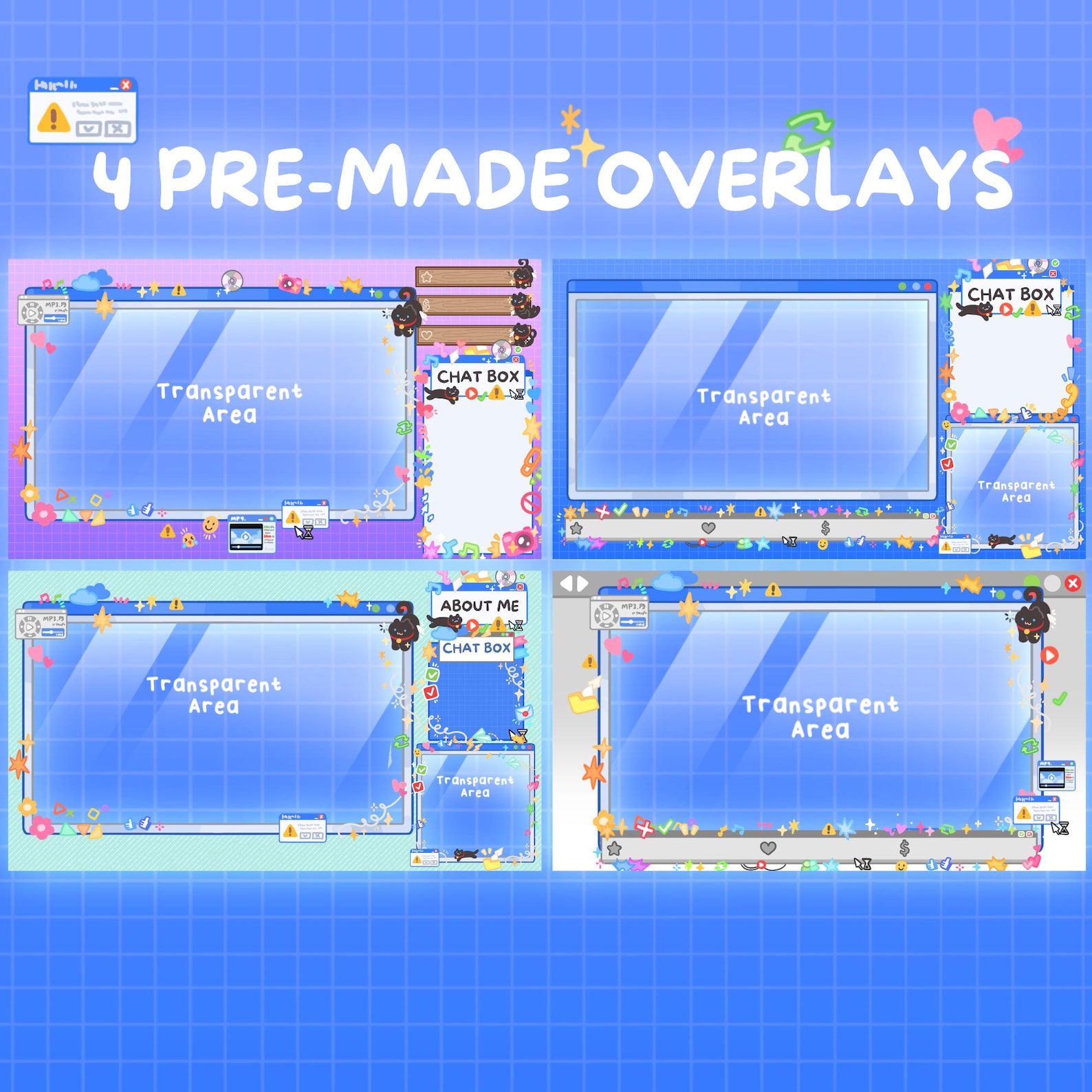 2000s Nostalgia Animated Stream Overlay: Twitch, Youtube, Tiktok Live ...